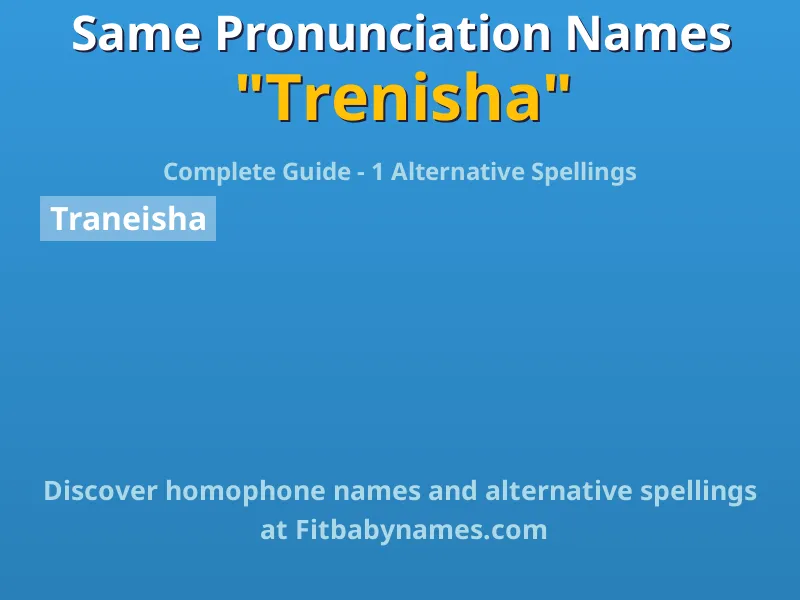 Infographic: Trenisha same pronunciation names, similar names, and homophone names