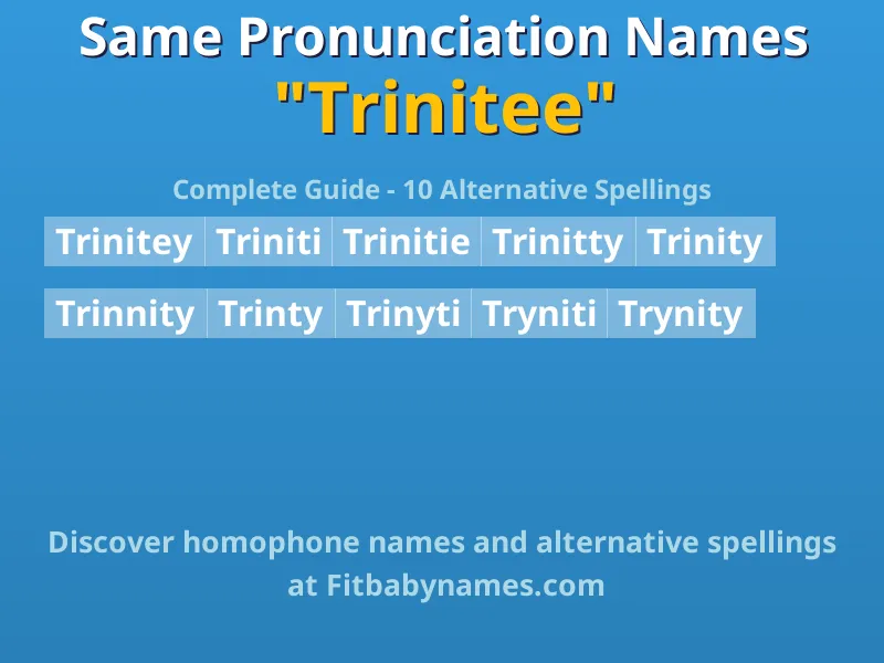 Infographic: Trinitee same pronunciation names, similar names, and homophone names
