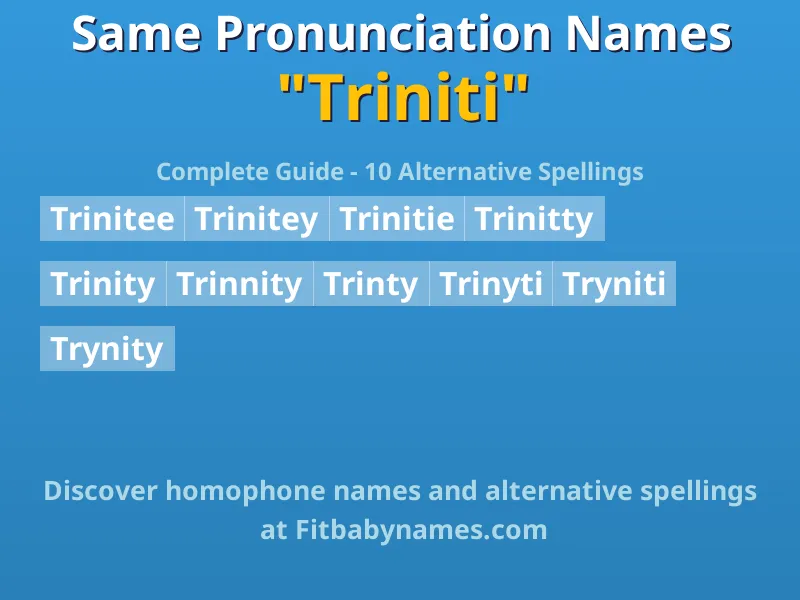 Infographic: Triniti same pronunciation names, similar names, and homophone names