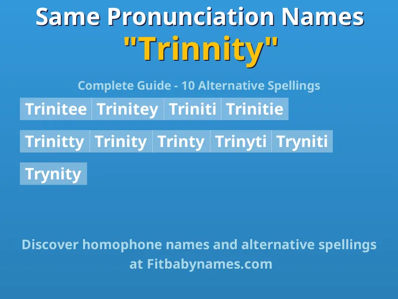 Infographic: Trinnity same pronunciation names, similar names, and homophone names