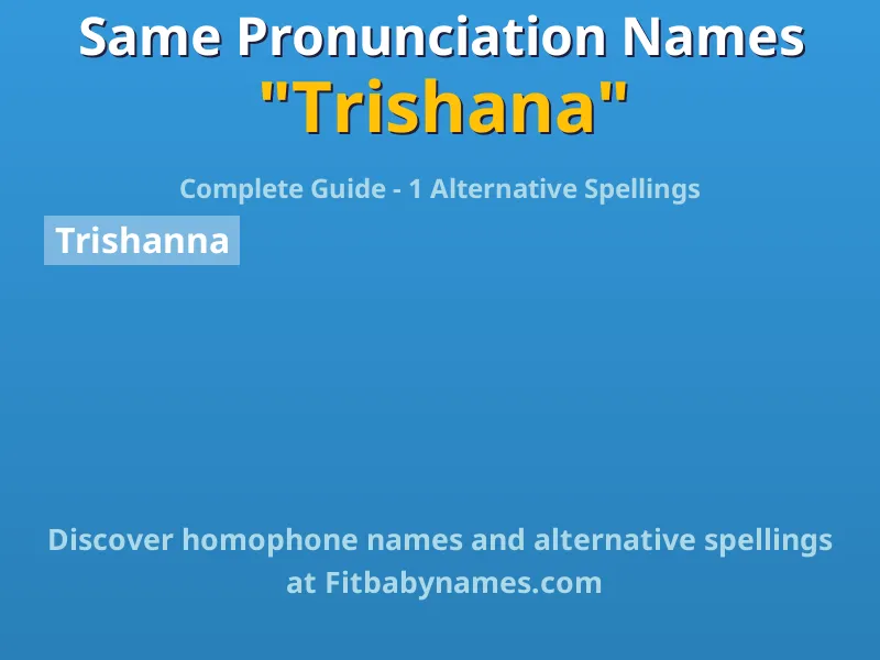 Infographic: Trishana same pronunciation names, similar names, and homophone names