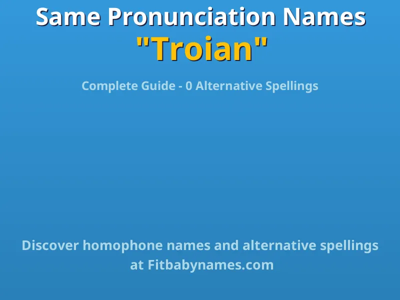 Infographic: Troian same pronunciation names, similar names, and homophone names