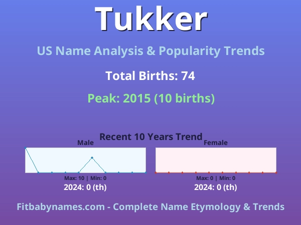 Infographic: Tukker name meaning, origin, and popularity trends in the United States (US baby name analysis chart)