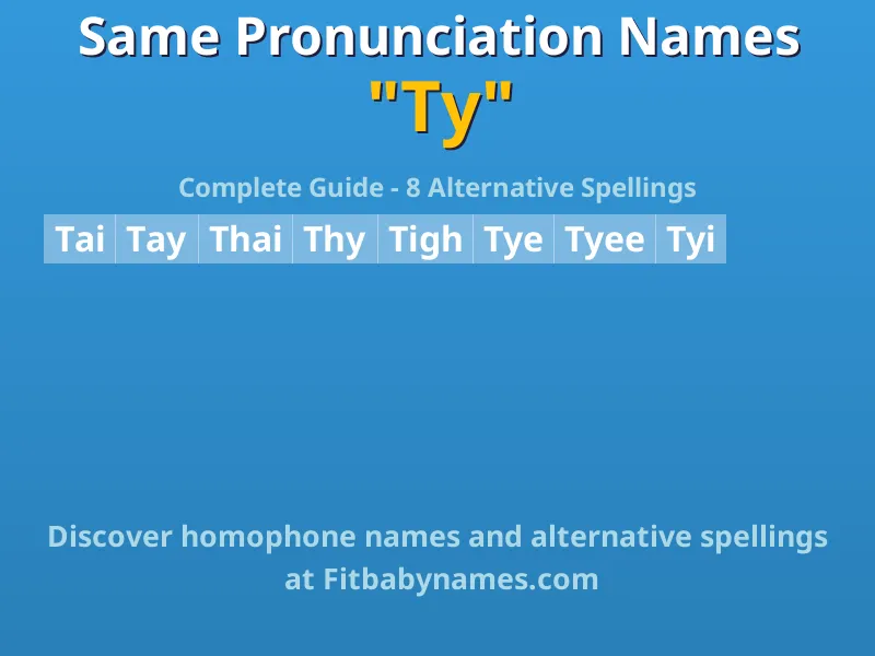 Infographic: Ty same pronunciation names, similar names, and homophone names