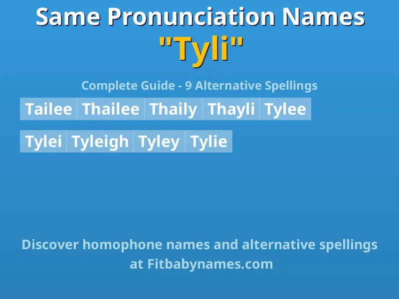Infographic: Tyli same pronunciation names, similar names, and homophone names