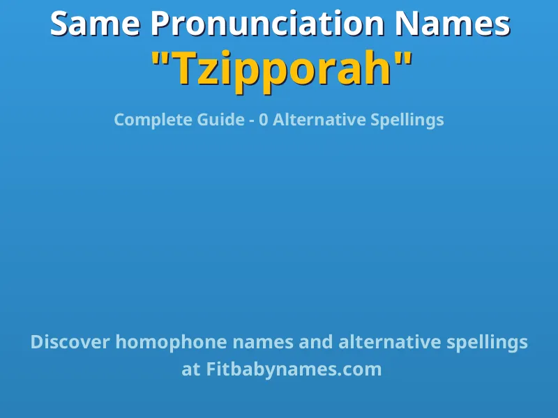 Infographic: Tzipporah same pronunciation names, similar names, and homophone names