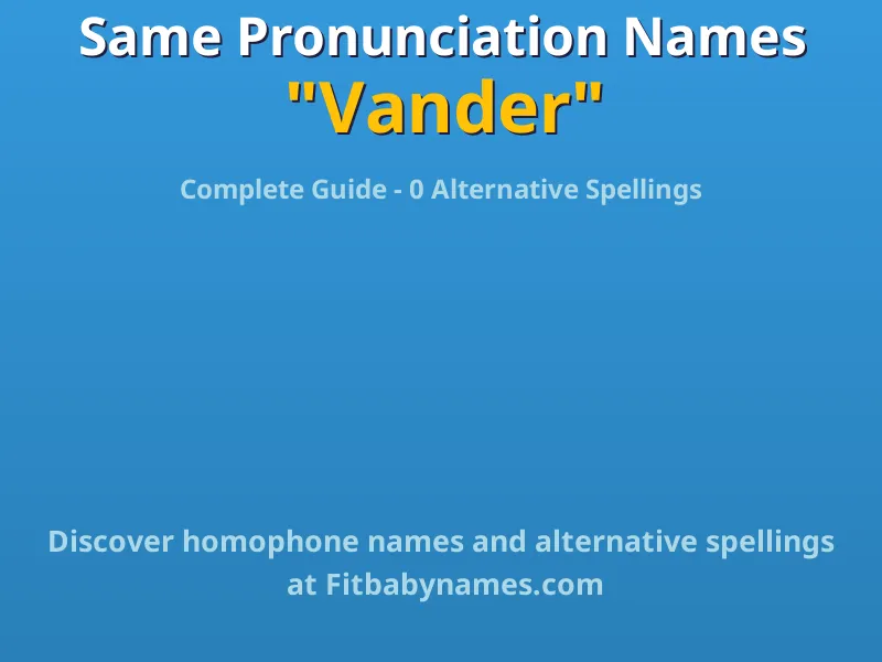 Infographic: Vander same pronunciation names, similar names, and homophone names