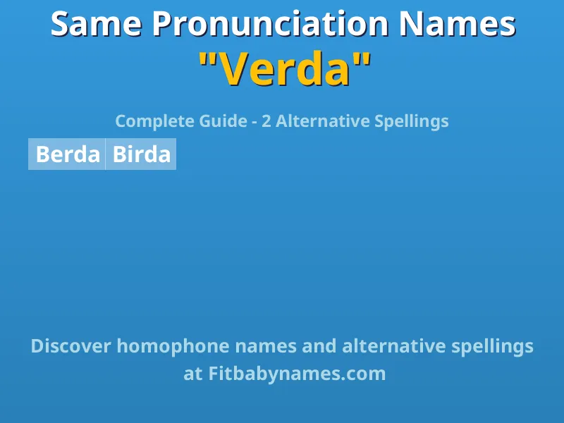 Infographic: Verda same pronunciation names, similar names, and homophone names