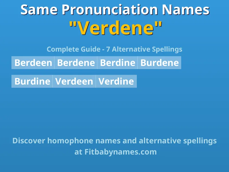 Infographic: Verdene same pronunciation names, similar names, and homophone names