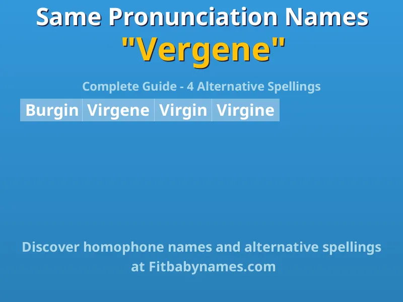 Infographic: Vergene same pronunciation names, similar names, and homophone names