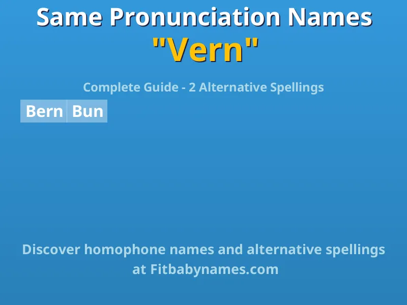 Infographic: Vern same pronunciation names, similar names, and homophone names