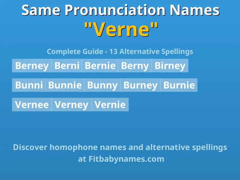 Infographic: Verne same pronunciation names, similar names, and homophone names