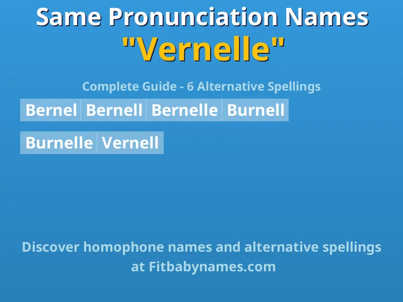 Infographic: Vernelle same pronunciation names, similar names, and homophone names
