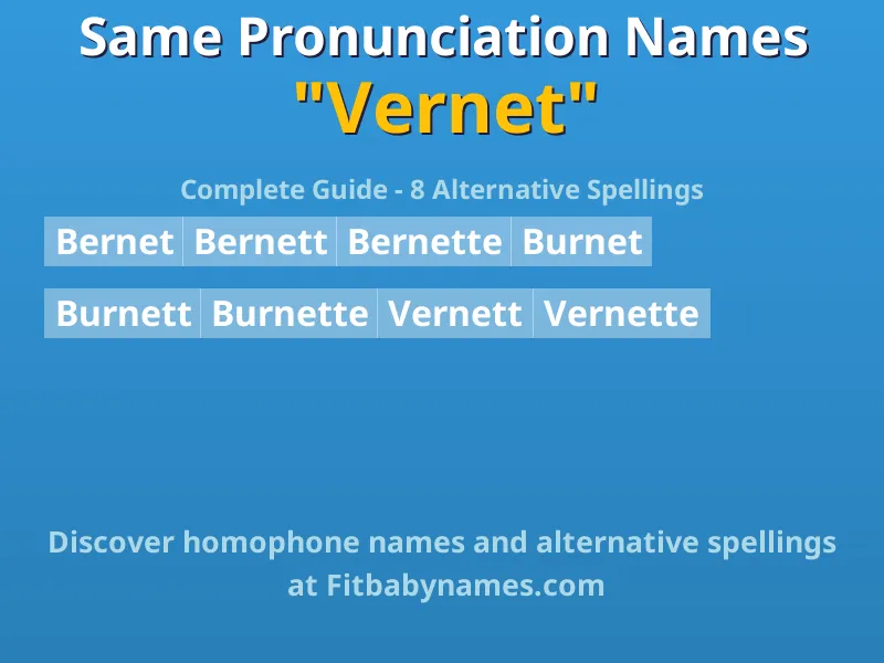 Infographic: Vernet same pronunciation names, similar names, and homophone names