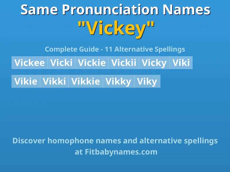 Infographic: Vickey same pronunciation names, similar names, and homophone names