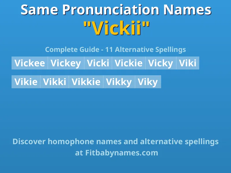 Infographic: Vickii same pronunciation names, similar names, and homophone names