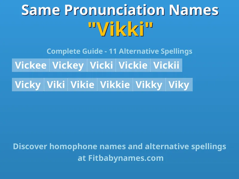 Infographic: Vikki same pronunciation names, similar names, and homophone names