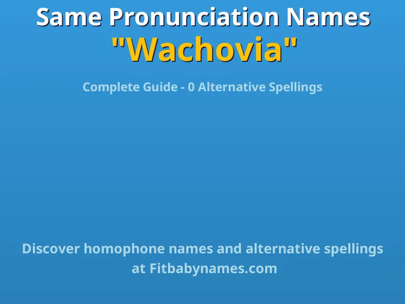 Infographic: Wachovia same pronunciation names, similar names, and homophone names