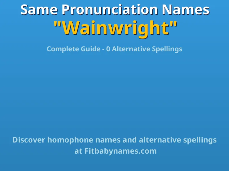Infographic: Wainwright same pronunciation names, similar names, and homophone names