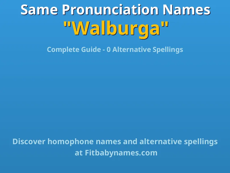 Infographic: Walburga same pronunciation names, similar names, and homophone names