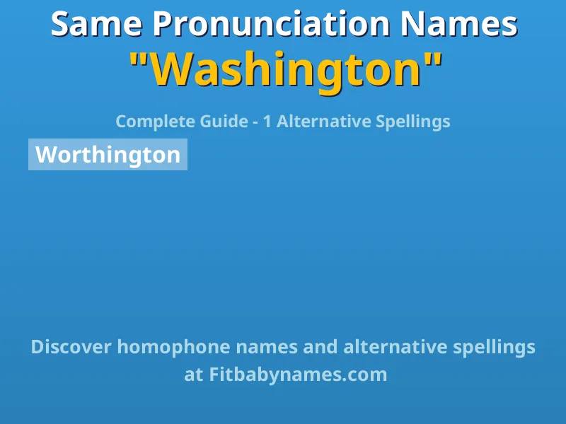 Infographic: Washington same pronunciation names, similar names, and homophone names
