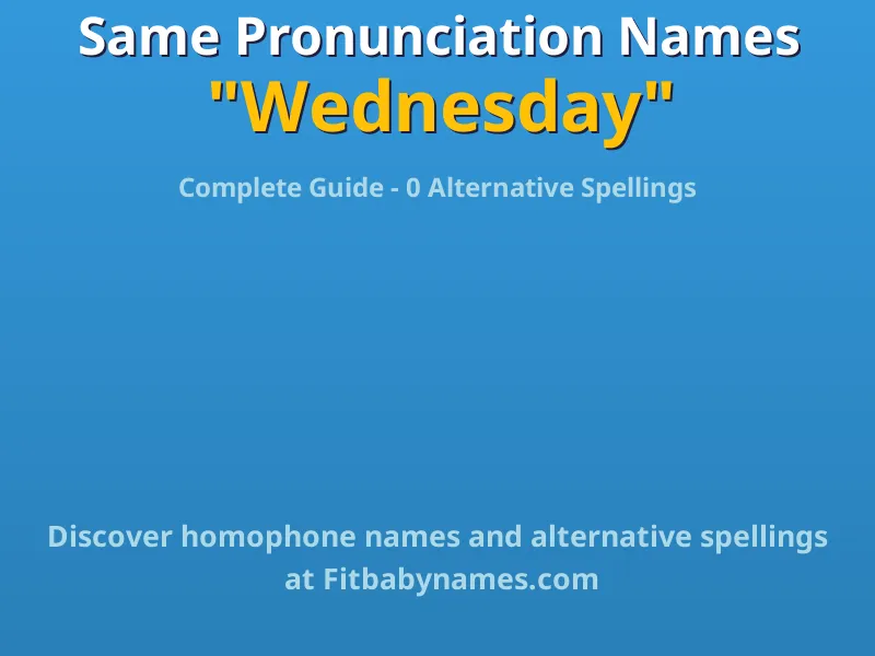 Infographic: Wednesday same pronunciation names, similar names, and homophone names
