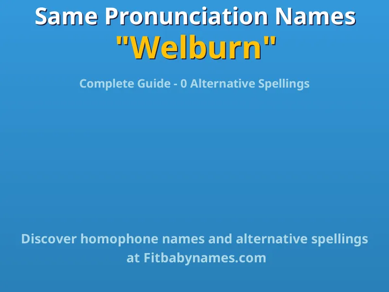 Infographic: Welburn same pronunciation names, similar names, and homophone names