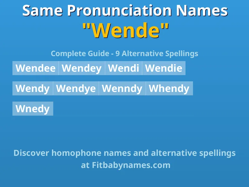 Infographic: Wende same pronunciation names, similar names, and homophone names