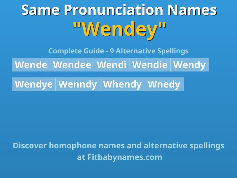 Infographic: Wendey same pronunciation names, similar names, and homophone names
