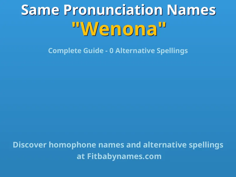 Infographic: Wenona same pronunciation names, similar names, and homophone names