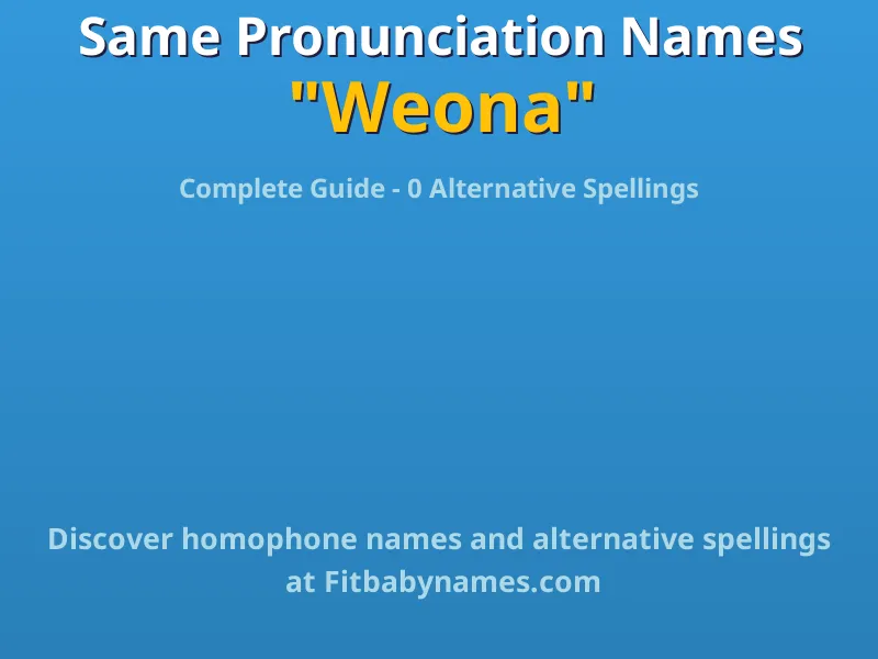 Infographic: Weona same pronunciation names, similar names, and homophone names