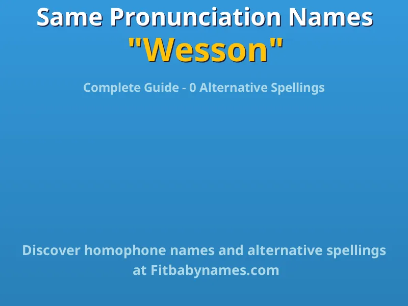 Infographic: Wesson same pronunciation names, similar names, and homophone names