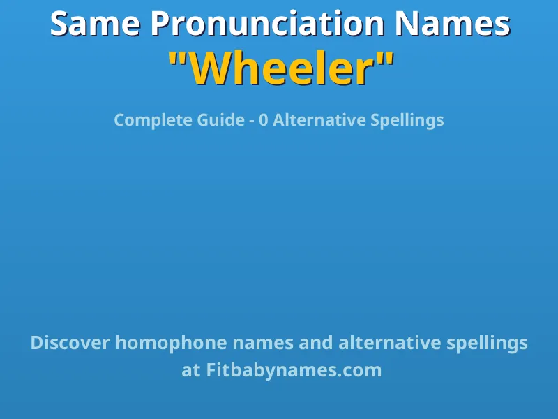 Infographic: Wheeler same pronunciation names, similar names, and homophone names