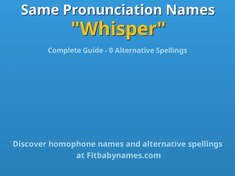 Infographic: Whisper same pronunciation names, similar names, and homophone names
