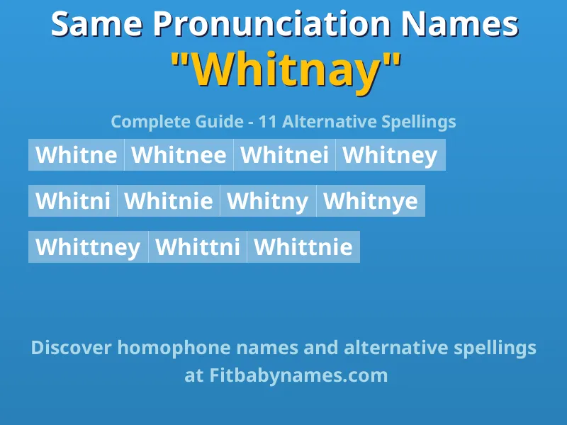 Infographic: Whitnay same pronunciation names, similar names, and homophone names