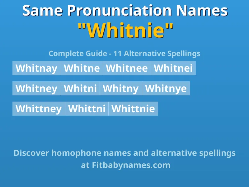 Infographic: Whitnie same pronunciation names, similar names, and homophone names