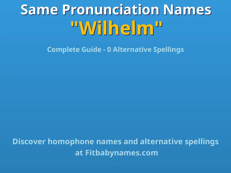 Infographic: Wilhelm same pronunciation names, similar names, and homophone names