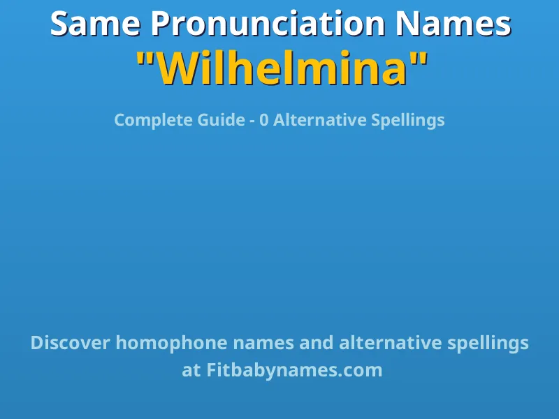 Infographic: Wilhelmina same pronunciation names, similar names, and homophone names