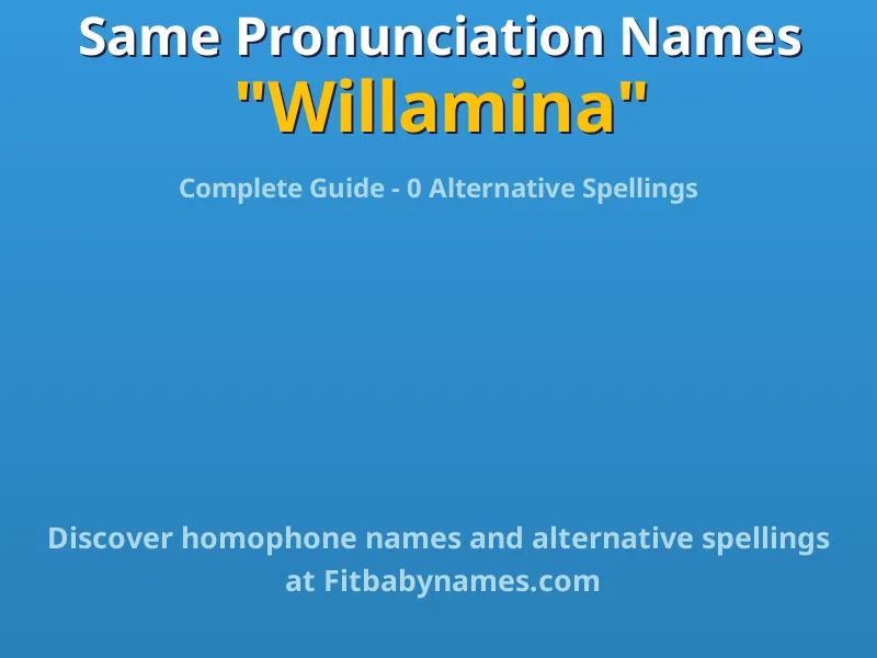 Infographic: Willamina same pronunciation names, similar names, and homophone names