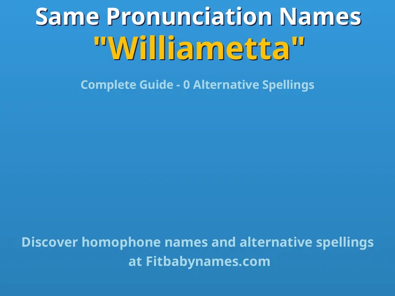 Infographic: Williametta same pronunciation names, similar names, and homophone names