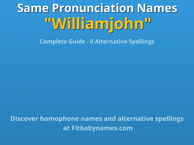 Infographic: Williamjohn same pronunciation names, similar names, and homophone names