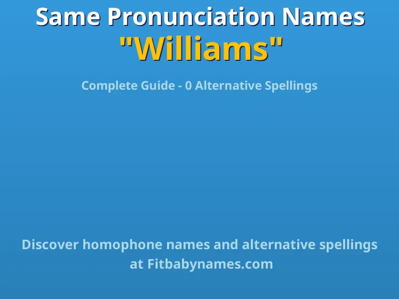 Infographic: Williams same pronunciation names, similar names, and homophone names
