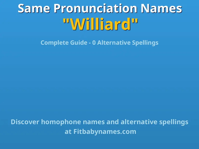 Infographic: Williard same pronunciation names, similar names, and homophone names