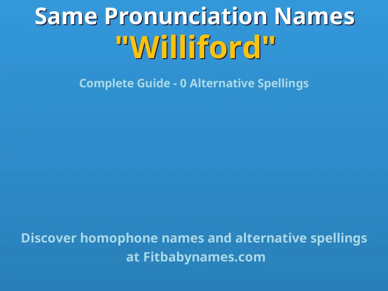 Infographic: Williford same pronunciation names, similar names, and homophone names