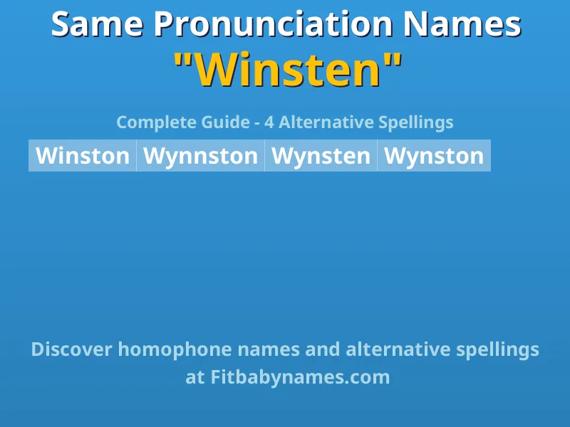 Infographic: Winsten same pronunciation names, similar names, and homophone names