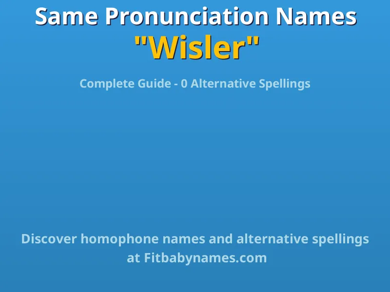 Infographic: Wisler same pronunciation names, similar names, and homophone names
