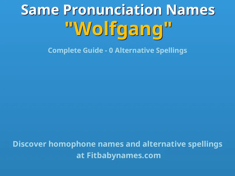Infographic: Wolfgang same pronunciation names, similar names, and homophone names