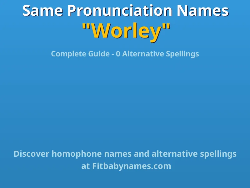 Infographic: Worley same pronunciation names, similar names, and homophone names