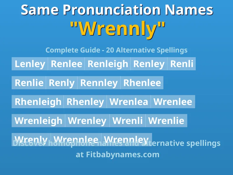 Infographic: Wrennly same pronunciation names, similar names, and homophone names
