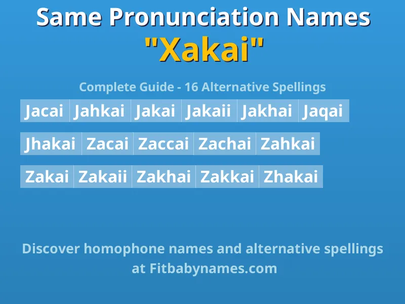Infographic: Xakai same pronunciation names, similar names, and homophone names